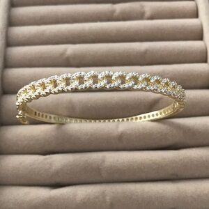 Sterling silver 925 gold filled bracelet with csz Cuban style